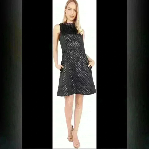 Lilly Pulitzer EUC Zaria Size 14 Black Jacquard shift dress with pockets item# 5 - Picture 3 of 14